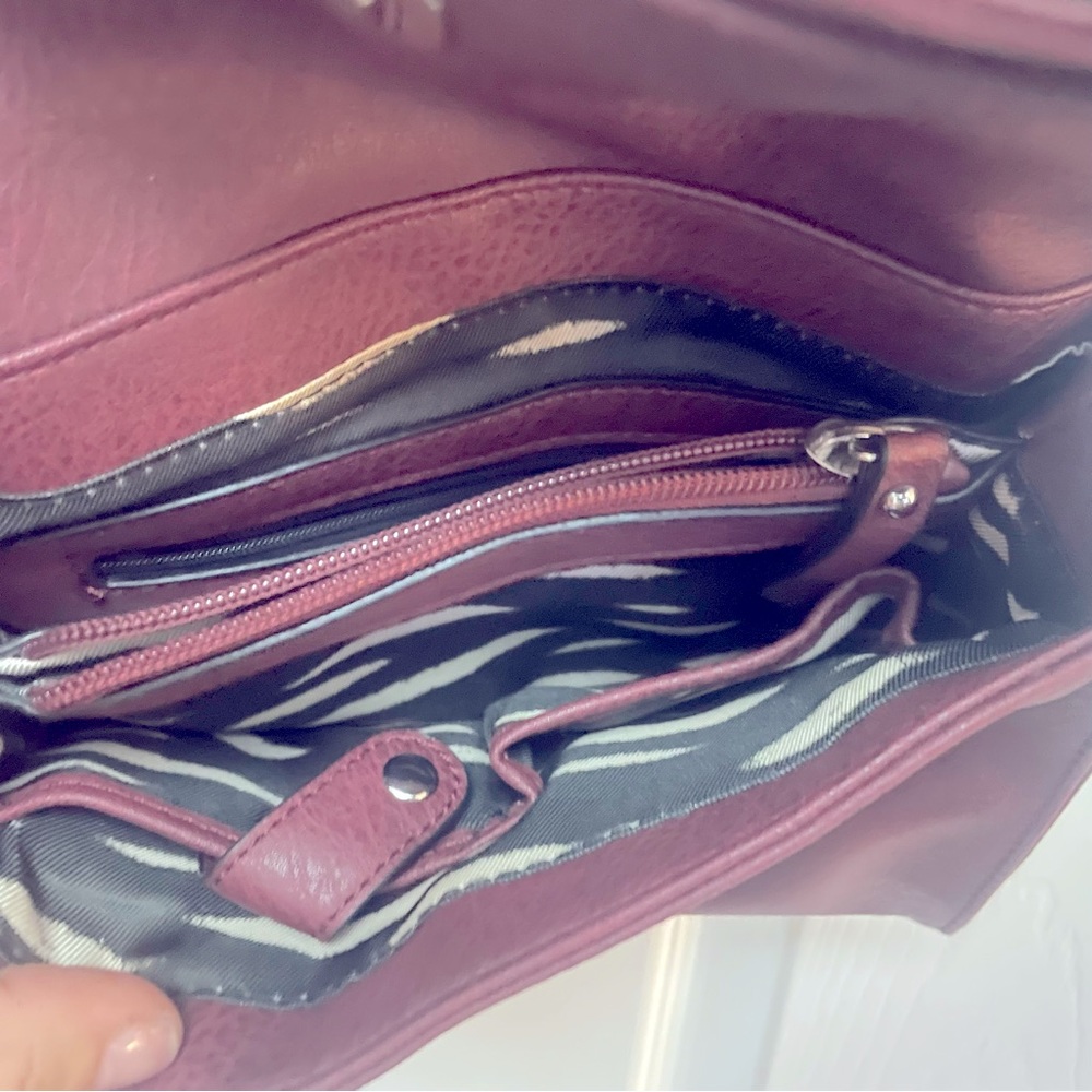 Kenzie studded Purse purple with many pockets, compartments, and stylish chain - Picture 13 of 13